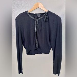 Crop Bolero Cardigan with Sequins